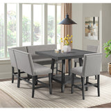 Seneca - Counter 3 Piece Corner Fabric Bench - Gray