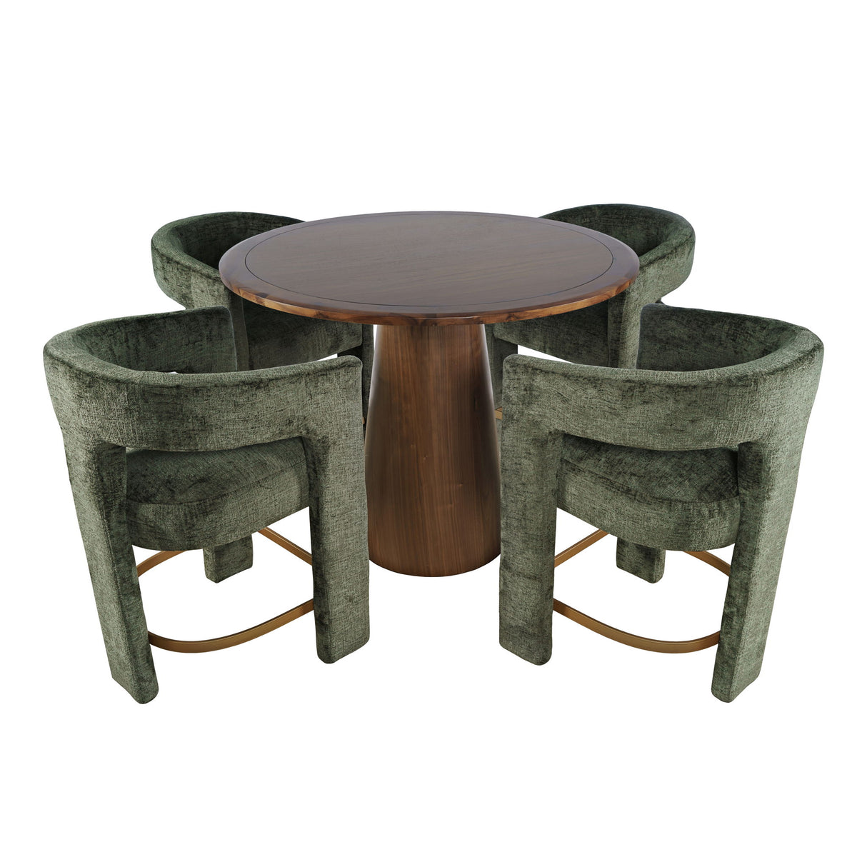 Gwen - 5 Piece Counter Dining Set - Dark Brown Table