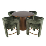 Gwen - 5 Piece Counter Dining Set - Dark Brown Table