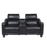 Giorno - Dual Power Console Loveseat - Black