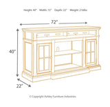 Roddinton - 2 Pc. - 74" TV Stand with Electric Infrared Fireplace Insert - Dark Brown