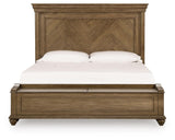 Karallin - King Panel Storage Bed - Medium Brown