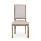 French Country Style Dining Chair With Upholstered Seating And Fluted Legs