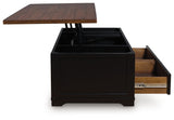 Wildenauer - Brown / Black - Lift Top Cocktail Table