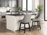 Neymorton - Upholstered Swivel Barstool (Set of 2) - Dark Grayish Brown