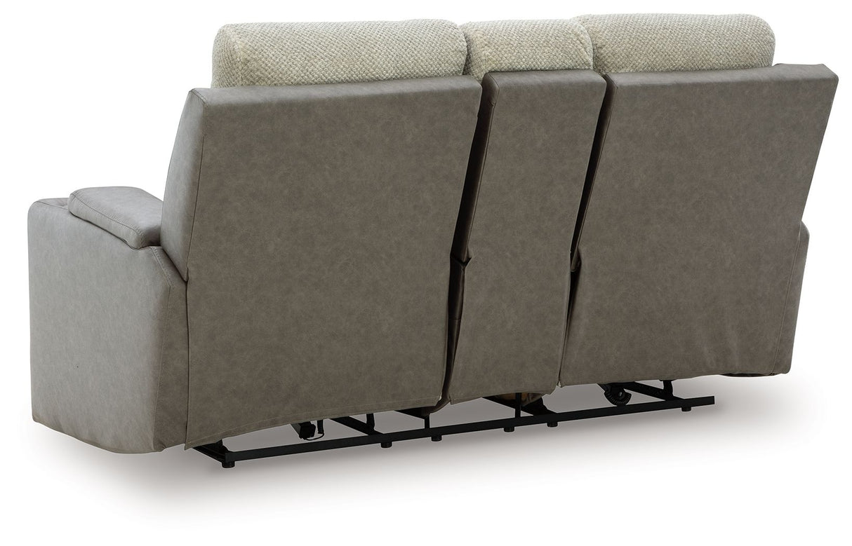 WhipLash - Sisal - Power Reclining Loveseat With Console / Adj Headrest