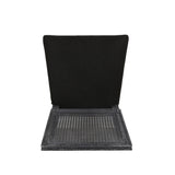 French Country Dining Chair With Rectangular Cane Backrest And Smooth Upholstered Seating