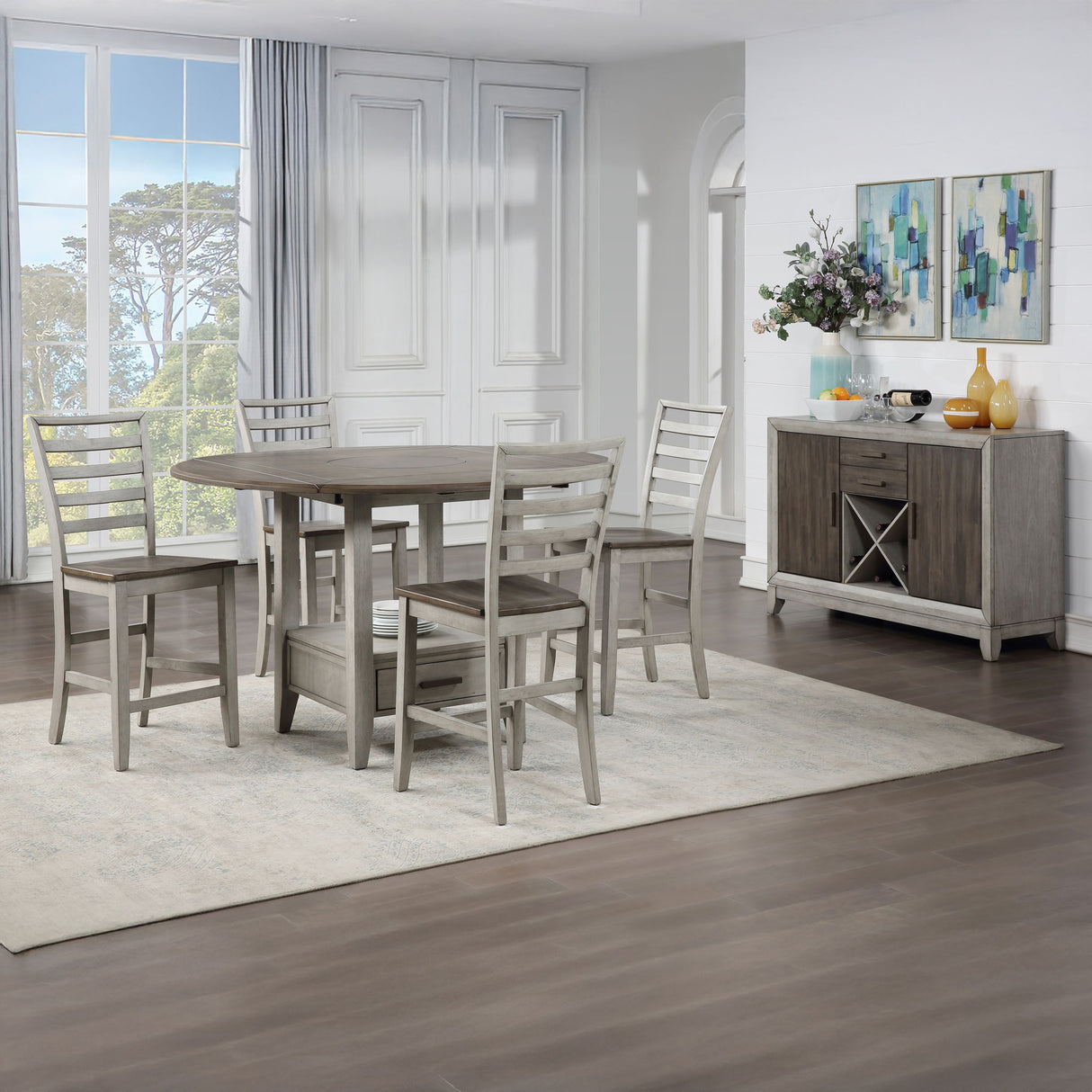 Abacus - Drop Leaf Counter Height Set