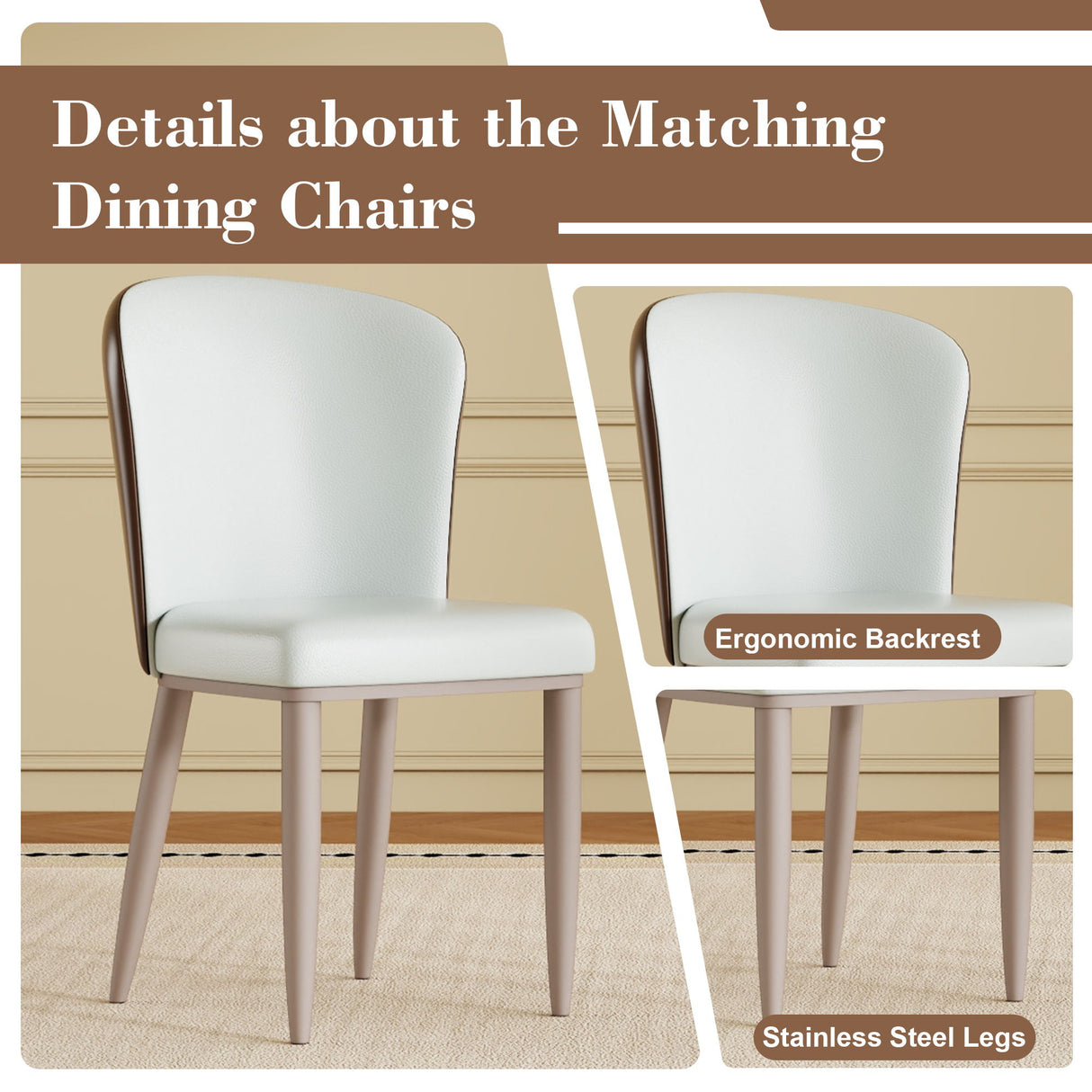 Round Dining Table With 360° Rotating Lazy Susan For Dining Room & Kitchen, 6 Chairs - White