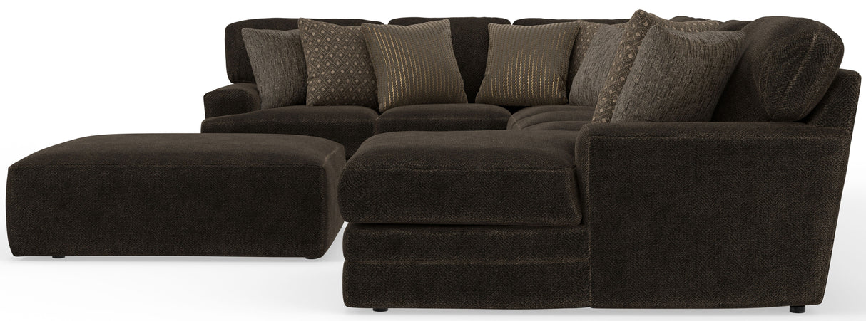 Mammoth - 3 Piece Sectional With Cocktail Ottoman (RSF Chaise) - Chocolate