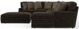 Mammoth - 3 Piece Sectional With Cocktail Ottoman (RSF Chaise) - Chocolate