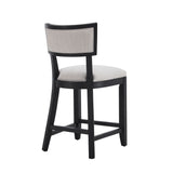 Upholstered Counter Height Bar Stools With Comfy Back (Set of 2)