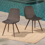 Dreamweaver - Outdoor Dining Chair With Powder Coated Legs (Set of 2) - Brown