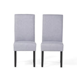 Amaranthine - Upholstered Dining Chair With High Back And Wood Legs (Set of 2) - Light Gray