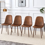 (Set of 4) Backrest AndTransfer Legs Chairs Adding A Touch Of Elegance To Minimalist And Scandinavian Style Homes - Walnut