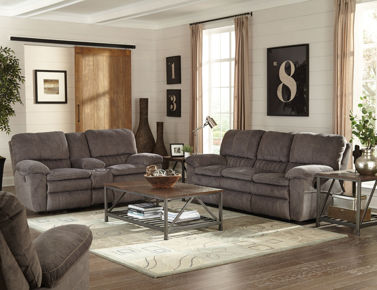 Reyes - Power Lay Flat Reclining Console Loveseat With Storage & Cupholders