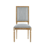 French Country Style Dining Chair With Upholstered Seating And Fluted Legs