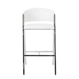 Modern Bar Stools With Low Back And Arms And Durable Metal Frame (Set of 2) - Ivory