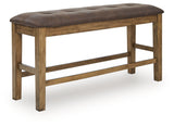 Urbinforte - Double Counter Height Upholstered Bench - Light Brown