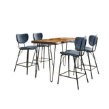 Nature's Edge - 5 Piece Counter Set With Modern Barstools - Chestnut
