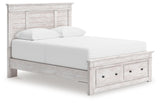 Makidern - Panel Storage Bed With Storage Footboard