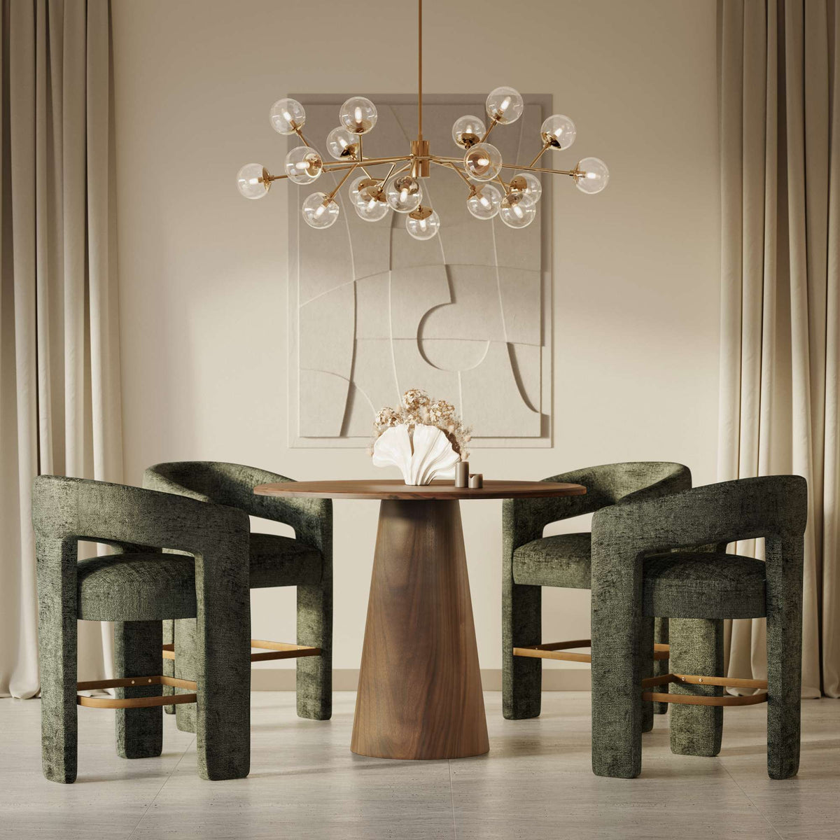 Gwen - 5 Piece Counter Dining Set - Dark Brown Table