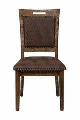 Cannon Valley - Upholstered Back Chair (Set of 2) - Distressed Medium Brown