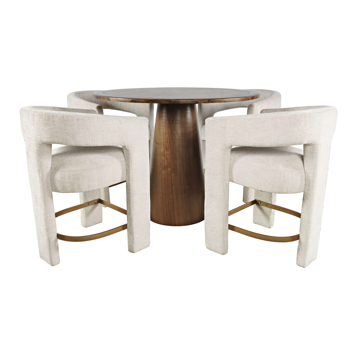 Gwen - 5 Piece Counter Dining Set - Dark Brown Table