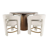 Gwen - 5 Piece Counter Dining Set - Dark Brown Table