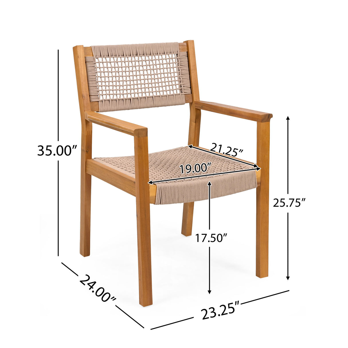 Outdoor Dining Patio Chairs (Set of 2)