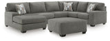 Clarington - 2 Pc. - 3-Piece Sectional And Oversized Ottoman - Greystone