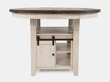 Madison County - Round High-Low Dining Table - Vintage White / Dark Brown