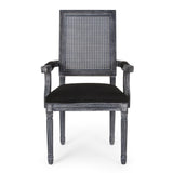 Elegant French Country Style Dining Chair With Cane Backrest