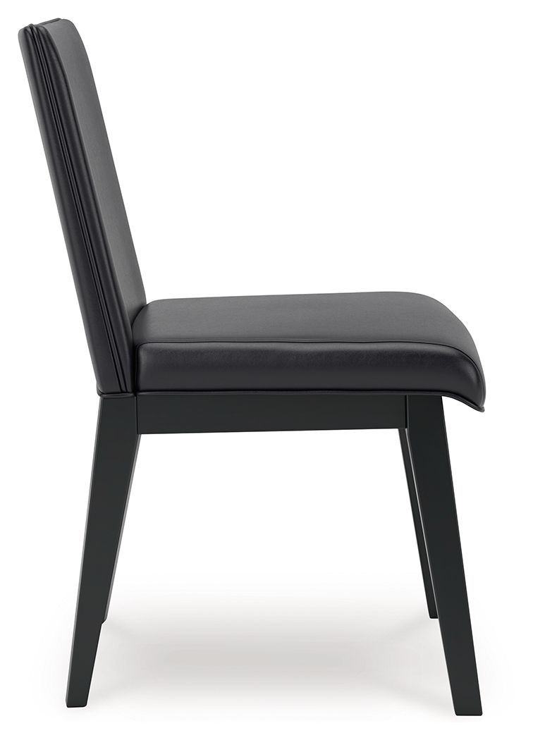 Jettaya - Black - Dining Upholstered Side Chair (Set of 2)