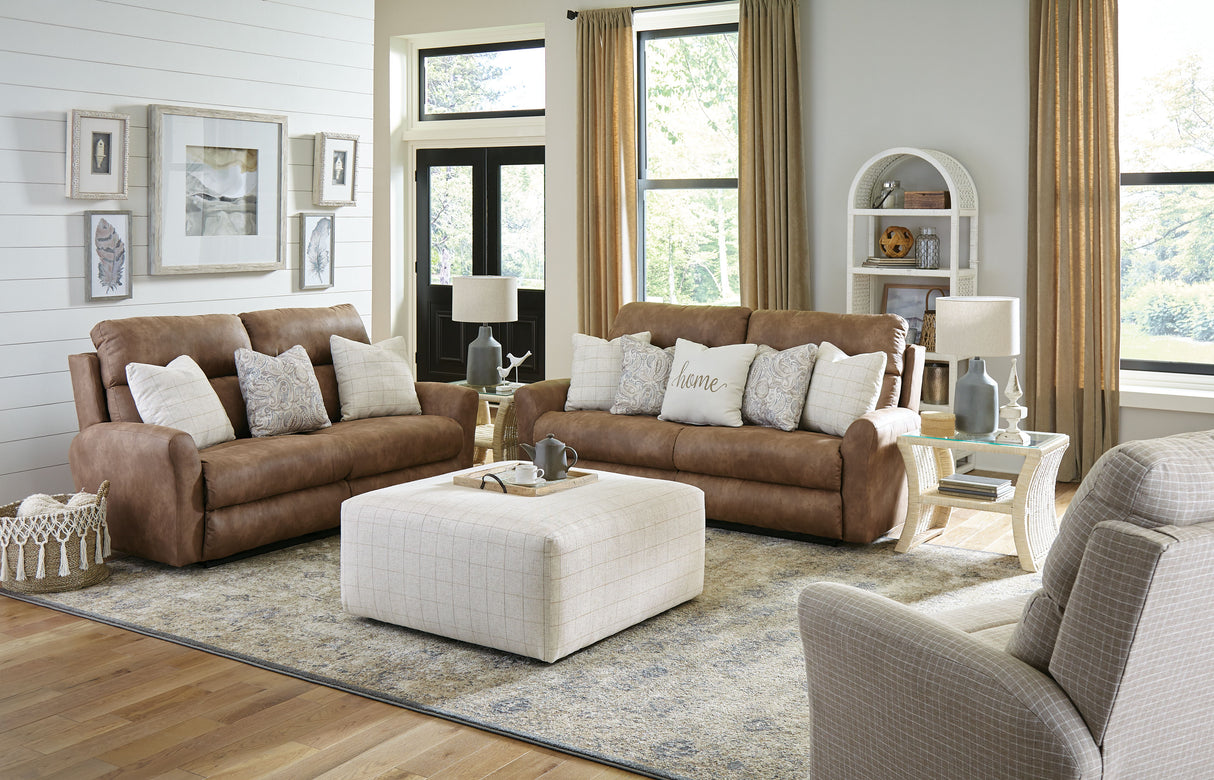 Justine - Lay Flat Reclining Loveseat - Burlap