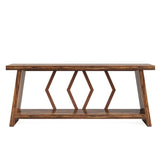Accent Extra Long Console Table With 2 Tier Storage - Brown