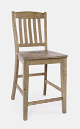 Carlyle Crossing - Slatback Stool (Set of 2) - Distressed Medium Brown