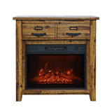 Cannon Valley - Electric Fireplace Media Console - Distressed Brown