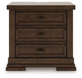 Taffenbrook - Medium Brown - Three Drawer Night Stand