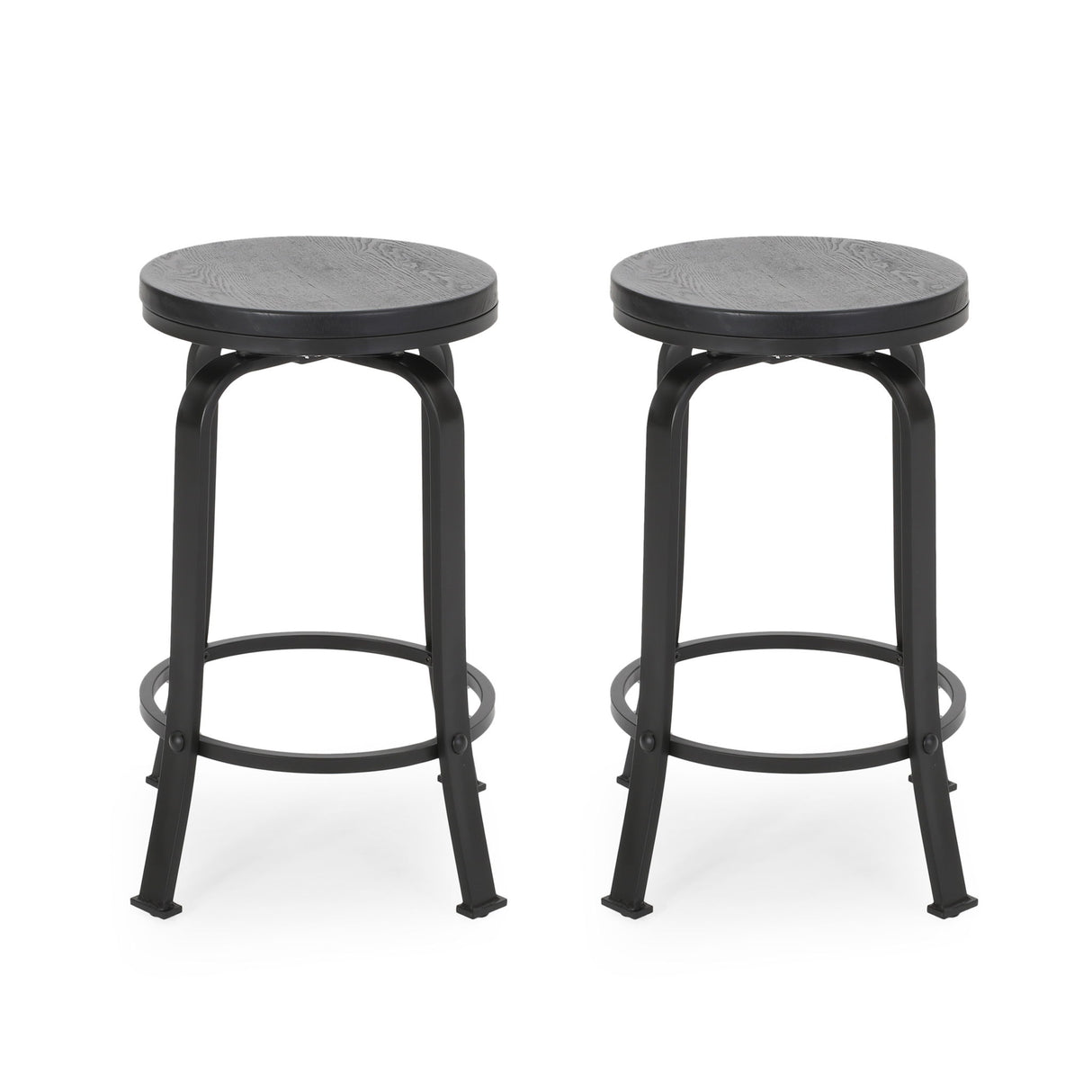 Modern Industrial Counter Stool Set With Swivel Function