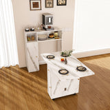Multifunctional Folding Dining Table With Wall-Mounted Sideboard & Storage