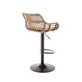 Modern Swivel Bar Stools Adjustable Counter Chairs With Footrest (Set of 2)