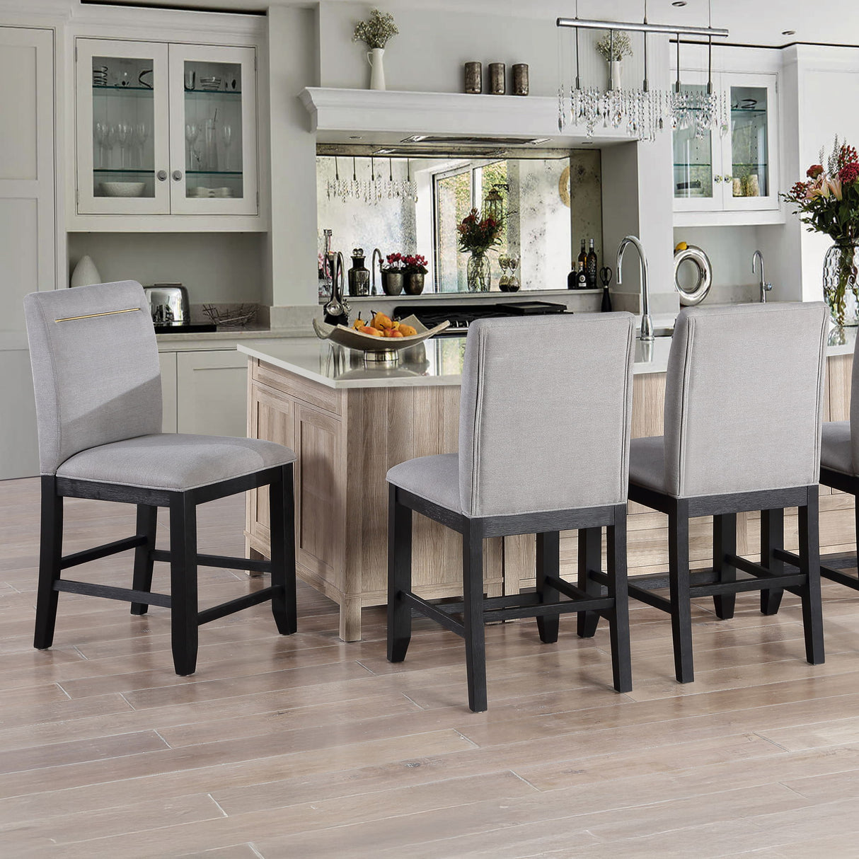 Yves - Counter Chair (Set of 2) - Gray