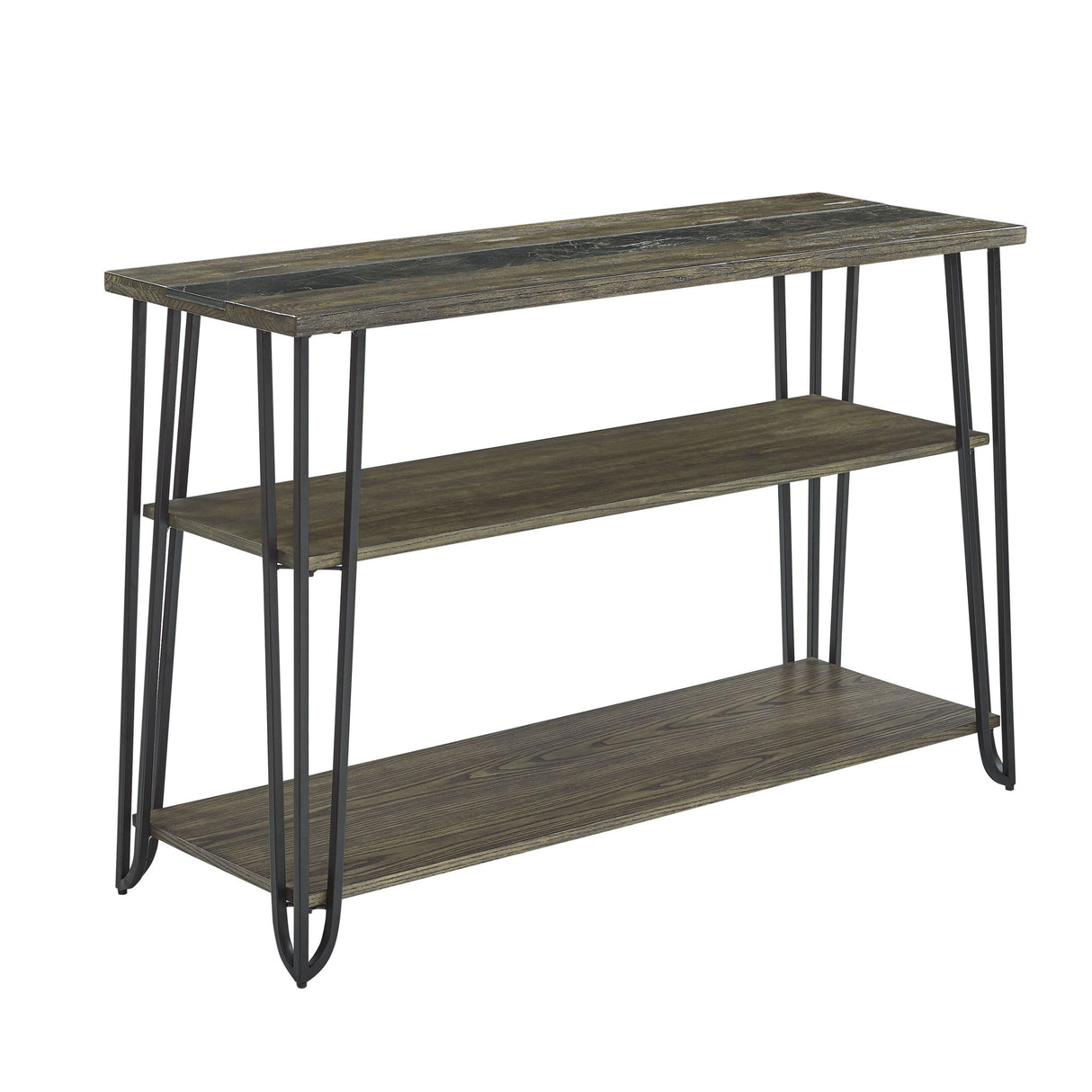 Harper - Sofa Table With Sintered Stone Inlay - Brown