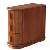 3 Drawer End Table, Semi Oval For Living Classic Accent Furniture - Walnut