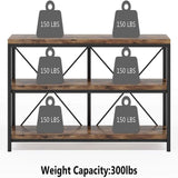 Console Table With 3 Tier Storage Shelves Finish, Slim Narrow Design For Living Entryway - Brown / Black