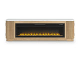 Camdill - Light Brown - 80" TV Stand With Electric Fireplace
