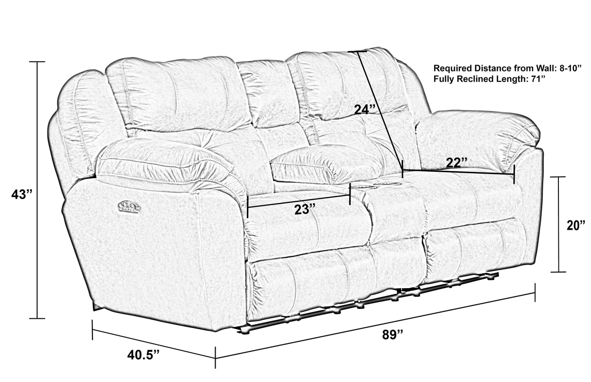 Ferrington - Power Lay Flat Reclining Console Loveseat with Power Adjustable Headrest