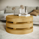 Brix Round Cocktail Table w/Casters - Espresso