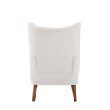 Accent Chair With Birch Wood Legs - White